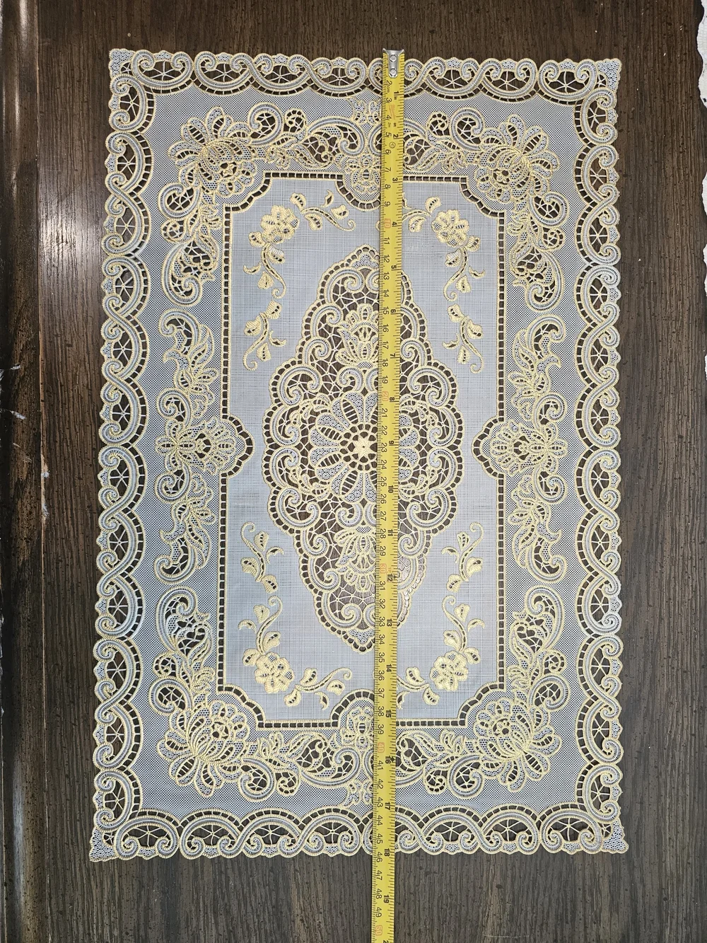 Vintage Gold & Cream Vinyl Placemats Baroque Medallion Two Tone - Set of 10